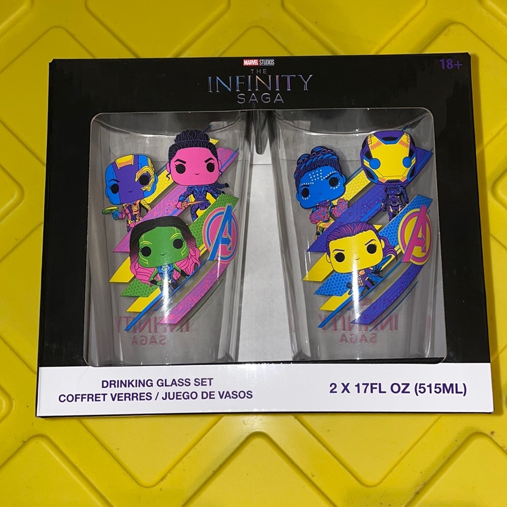 NIB FUNKO MARVEL ‘THE INFINITY SAGA’ DRINKING GLASS SET
